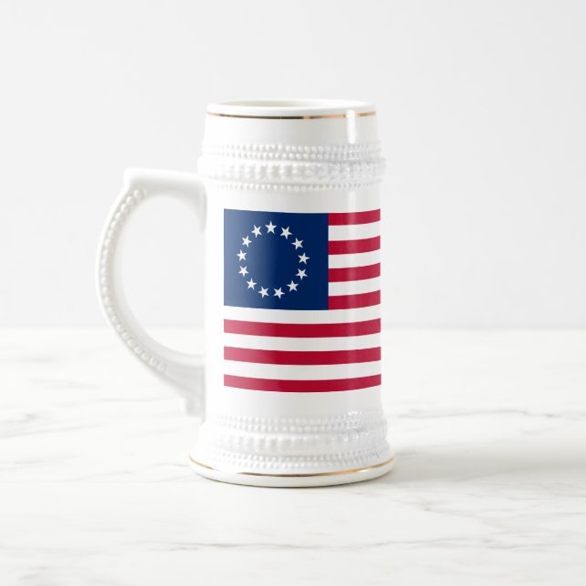 Betsy Ross American Flag Beer Stein (Left)