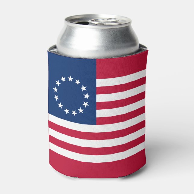 Betsy Ross American Flag Can Cooler (Can Front)