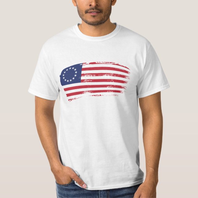 Betsy Ross American Flag | Patriotic 1776 T-Shirt (Front)