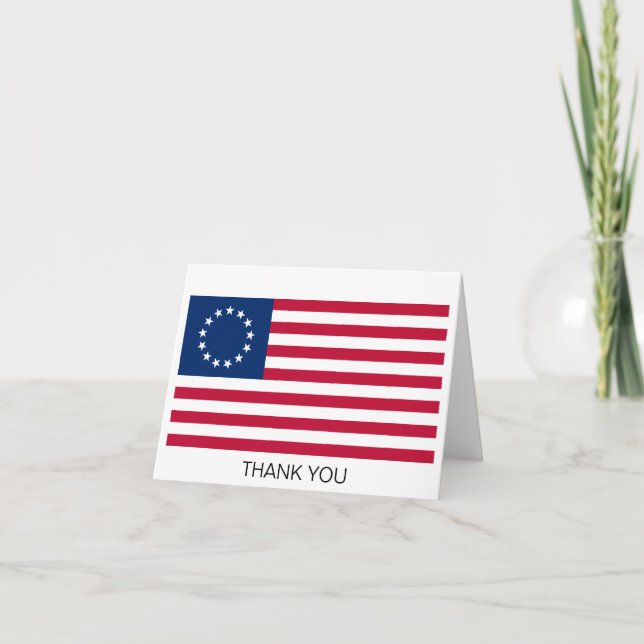 Betsy Ross American Flag Thank You Card (Front)