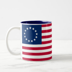 Betsy Ross American Flag Two-Tone Coffee Mug