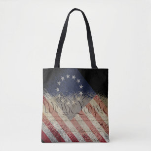 Betsy Ross American Flag WE THE PEOPLE Vintage  Tote Bag