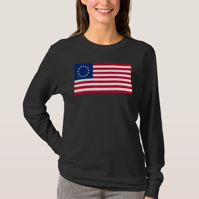 Betsy Ross American Us Flag 1777 Usa Revolutionary T-Shirt (Front)