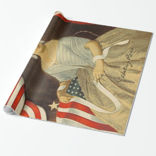 Betsy Ross First American Flag Vintage Portrait US Wrapping Paper
