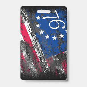 Betsy Ross Flag 1776 Patriotic 4th of July ID Badge