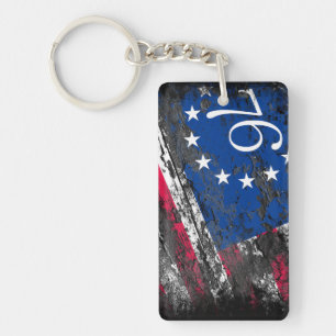 Betsy Ross Flag 1776 Patriotic 4th of July Key Ring