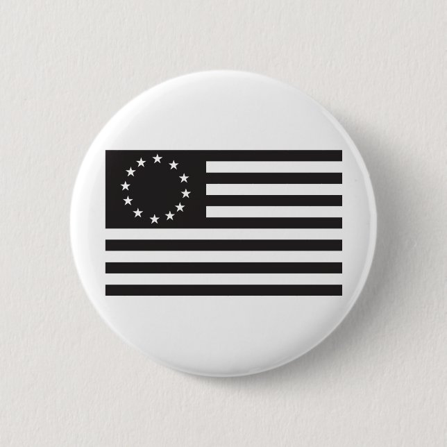 Betsy Ross Flag - Black 6 Cm Round Badge (Front)