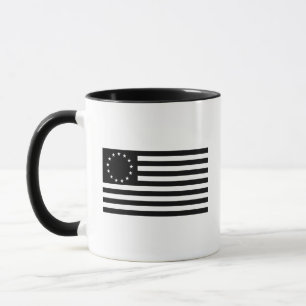 Betsy Ross Flag, Black Line Art Mug