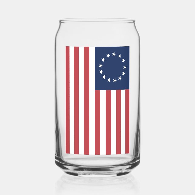 Betsy Ross Flag Design Drinkware Can Glass (Front)