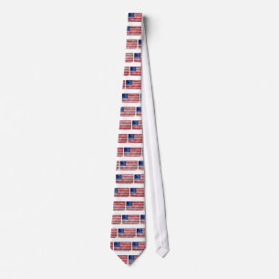 Betsy Ross Flag Grunge Tie