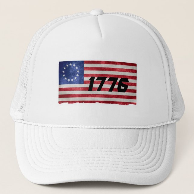 Betsy Ross flag hat  Unisex Twill (Front)