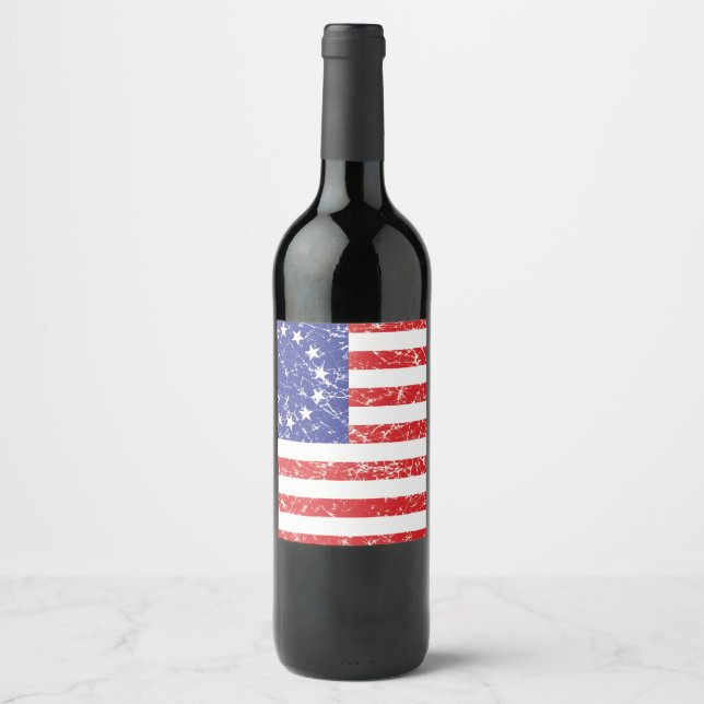 Betsy Ross Original USA Flag Wine Label (Front)