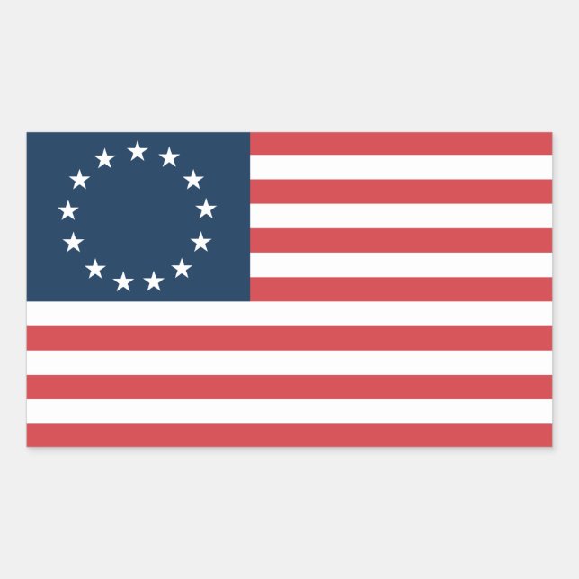 Betsy Ross Rectangular Sticker (Front)