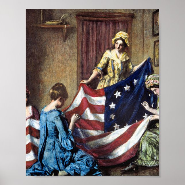 Betsy Ross Sewing The American Flag Poster (Front)