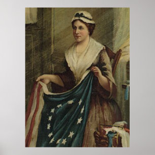 Betsy Ross Sewing the First American Flag  Poster