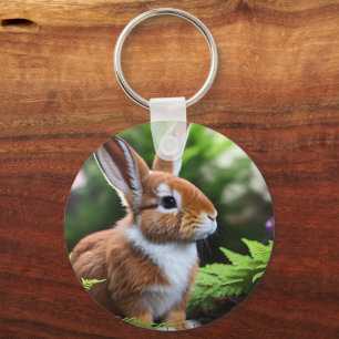 Betsy The Brown And White Bunny, Keyring