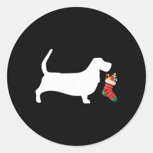 Bett Hound Christmas Stocking Stuffer Dog For Men  Classic Round Sticker