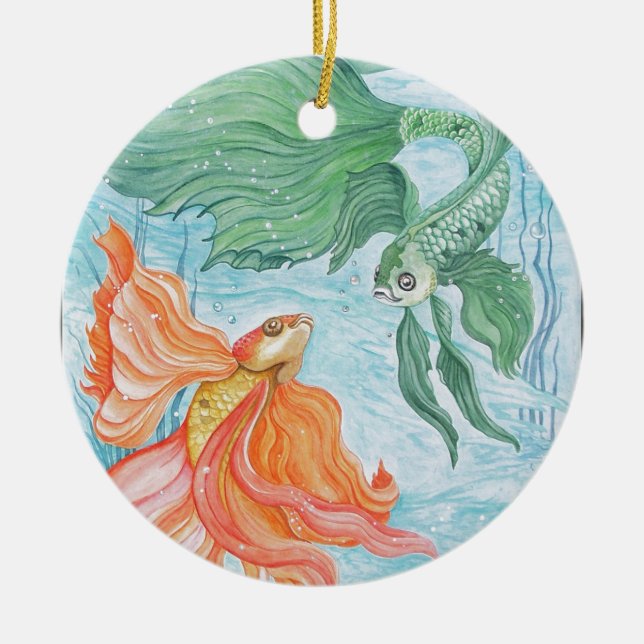 Betta Dance Ceramic Tree Decoration (Front)