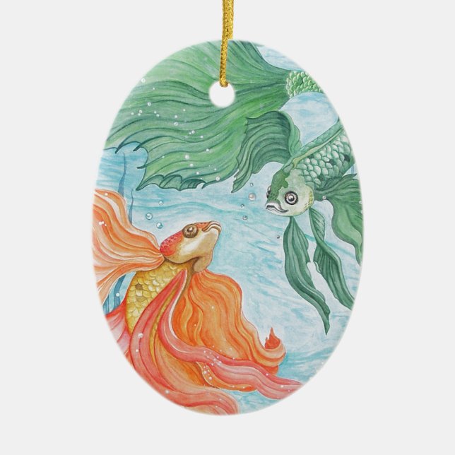 Betta Dance Ceramic Tree Decoration (Front)