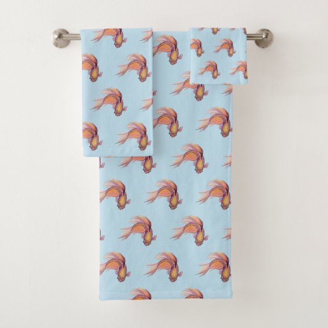 Betta Fish Bath Towel Set (Insitu)
