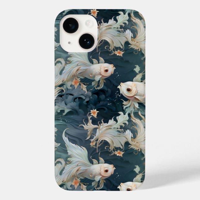 Betta Fish Blue White Case-Mate iPhone Case (Back)