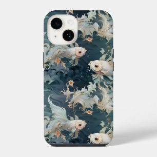 Betta Fish Blue White iPhone 14 Case