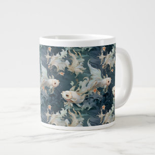 Betta Fish Blue White Large Coffee Mug