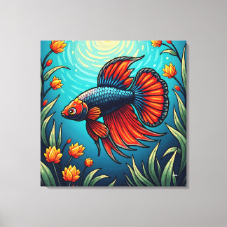 Betta fish canvas print