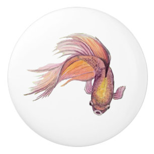 Betta Fish Ceramic Knob