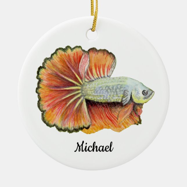 Betta Fish Ceramic Tree Decoration (Front)