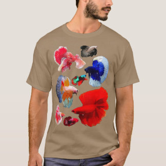 Betta Fish Colour Collage T-Shirt
