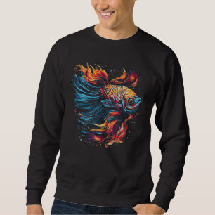 Betta Fish Cool Abstract Colorful Sweatshirt