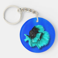 Betta Fish Duo, black & teal, white & pink