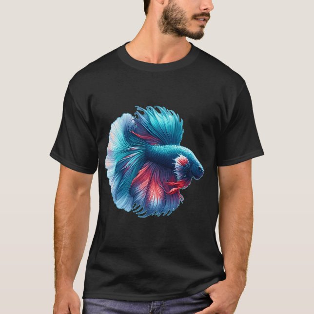 Betta Fish Flower Illustration T-Shirt (Front)