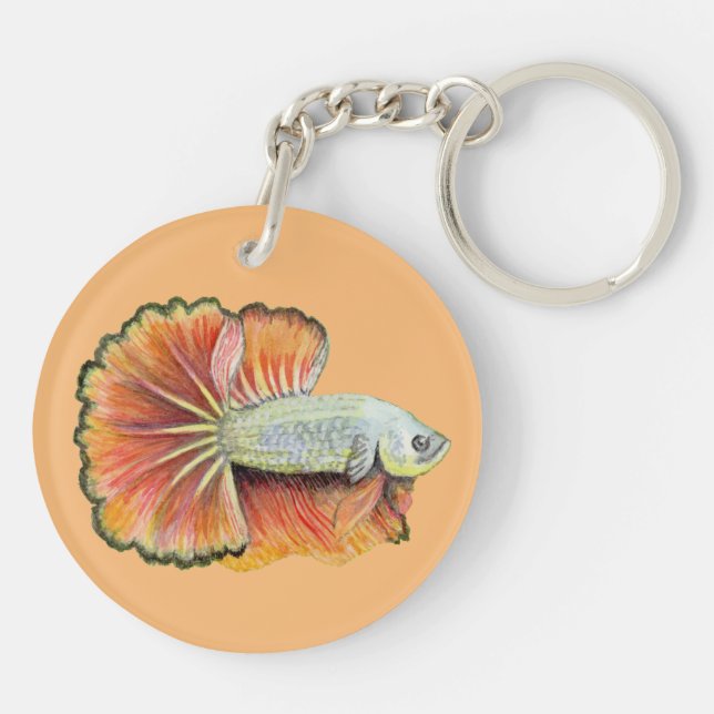 Betta Fish Keychain (Back)