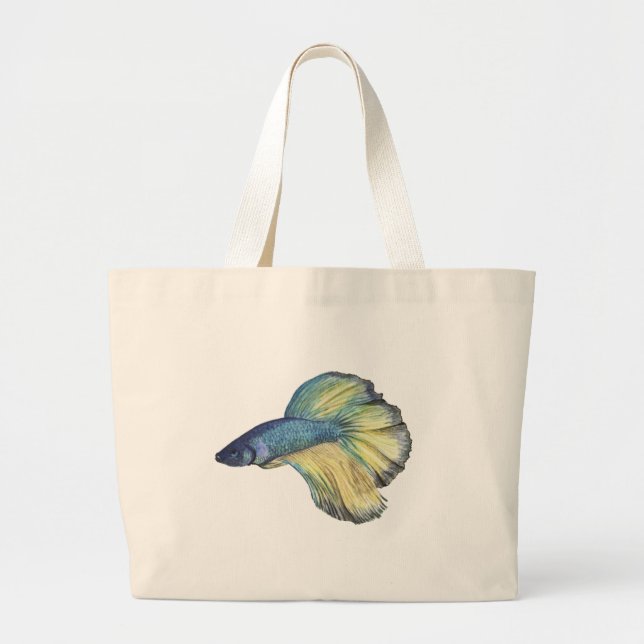 Betta Fish Large Tote Bag (Front)