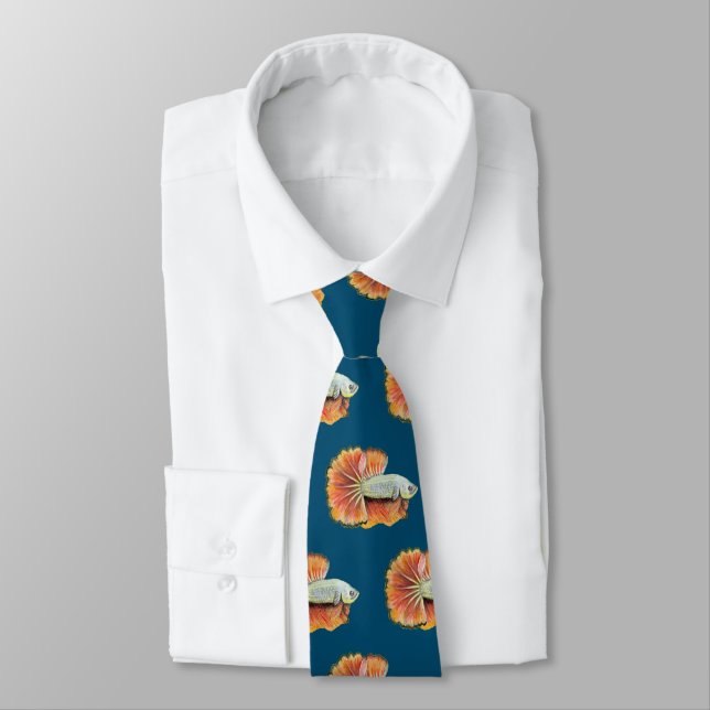 Betta Fish Neck Tie (Tied)