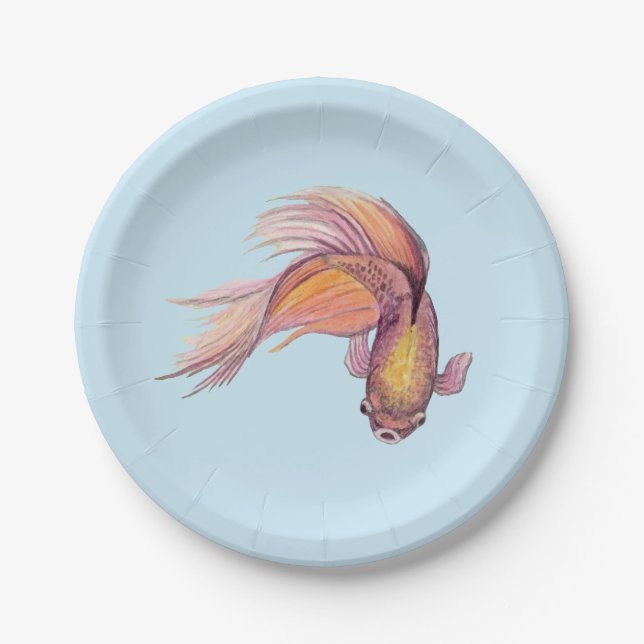 Betta Fish Paper Plate (Front)