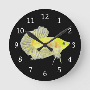 Betta Fish Round Clock