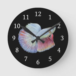 Betta Fish Round Clock