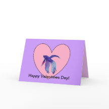 Betta Fish Valentine's Card