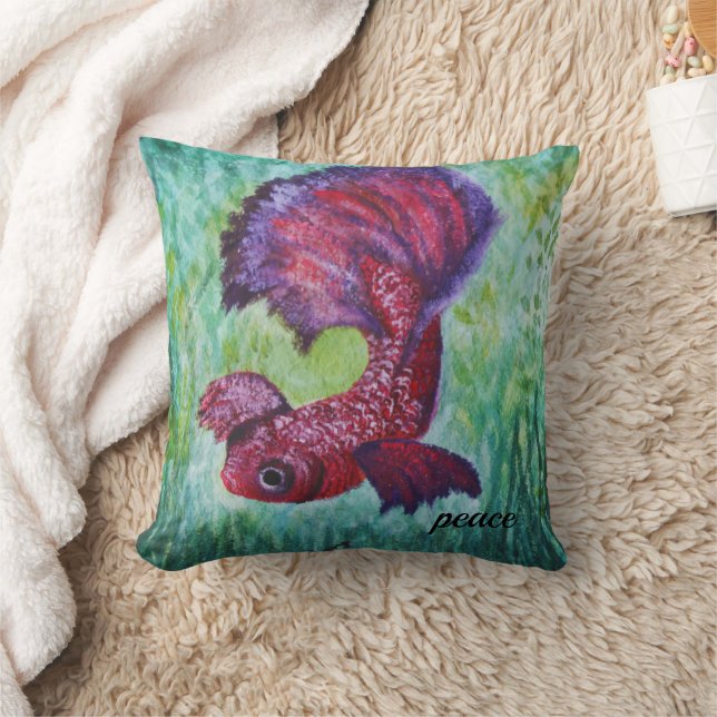 Betta fish watercolor  cushion (Blanket)