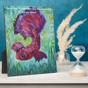Betta fish watercolor  plaque