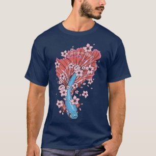 Betta fish with siamese fighting fish and Sakura  T-Shirt