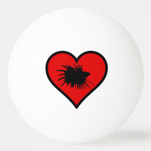 Betta Heart Love Fish Silhouette Ping Pong Ball