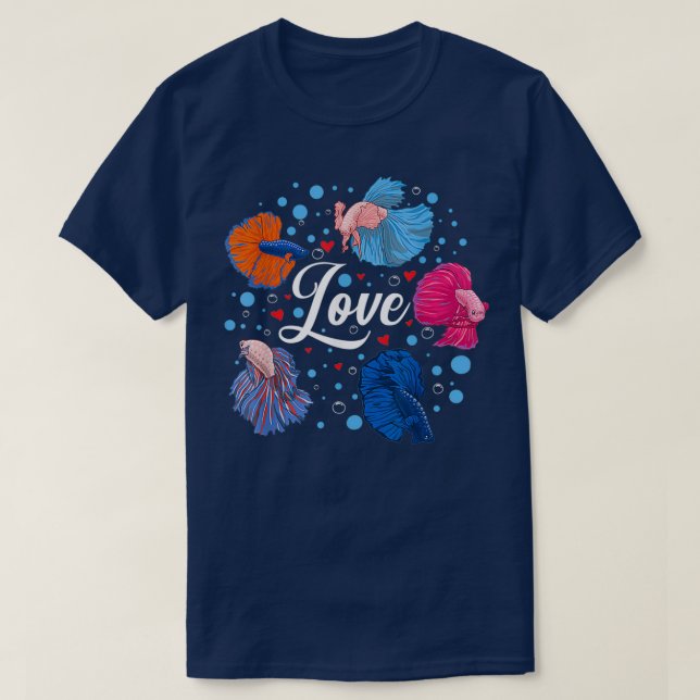 Betta Love Fish Lover Pet Mom Siamese Fighting Fis T-Shirt (Design Front)