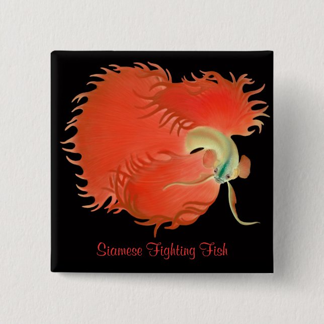 Betta Splendens Fighting Fish Pin (Front)