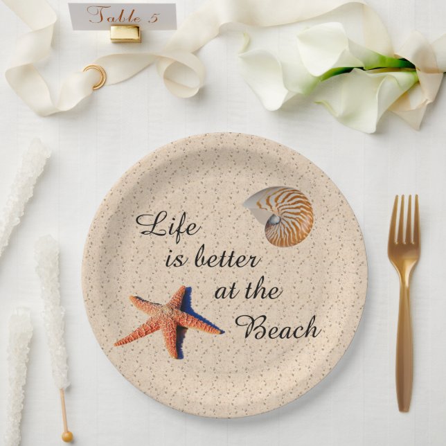 Better at the beach Paper Plate (Wedding)