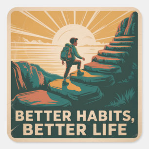Better Habits, Better Life Square Sticker