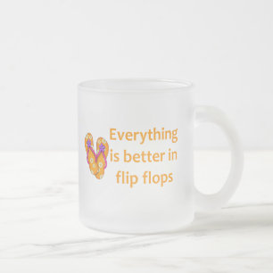 Better in Flip Flops Frosted Glass Coffee Mug